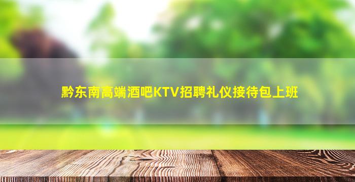 黔东南高端酒吧KTV招聘礼仪接待包上班